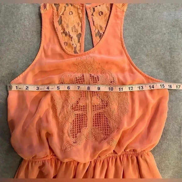 Gianni Bini peach lace sleeveless dress size M - Picture 7 of 8